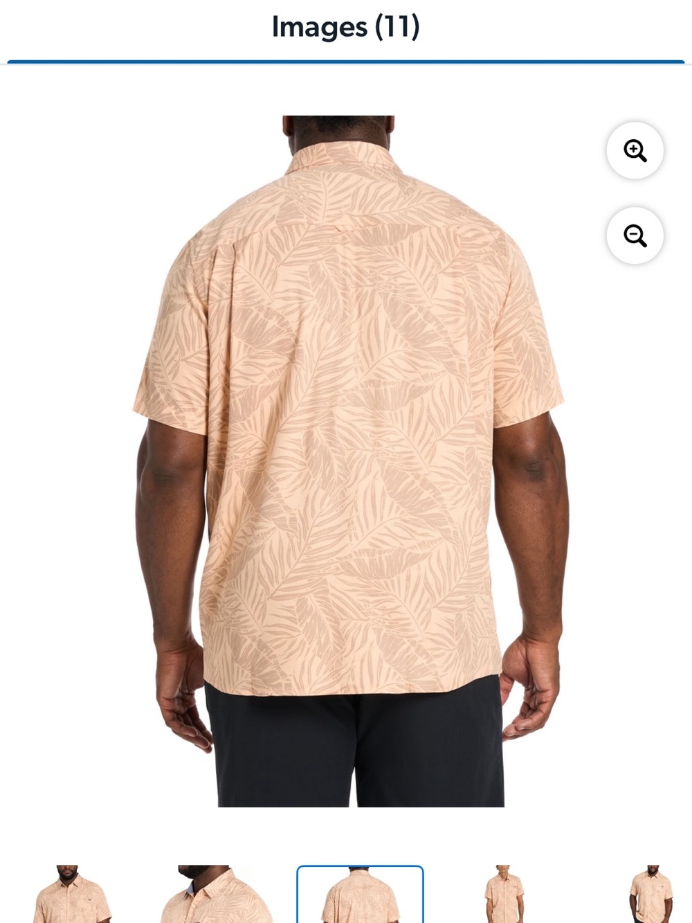 Hurley Peach Short-Sleeve Leaf Print Button-Down Shirt - Picture 5 of 7